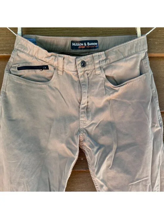 Hudson & Barrow Mens 30x30 Performance Stretch Golf Pants Gray Cotton Blend - Picture 5 of 12